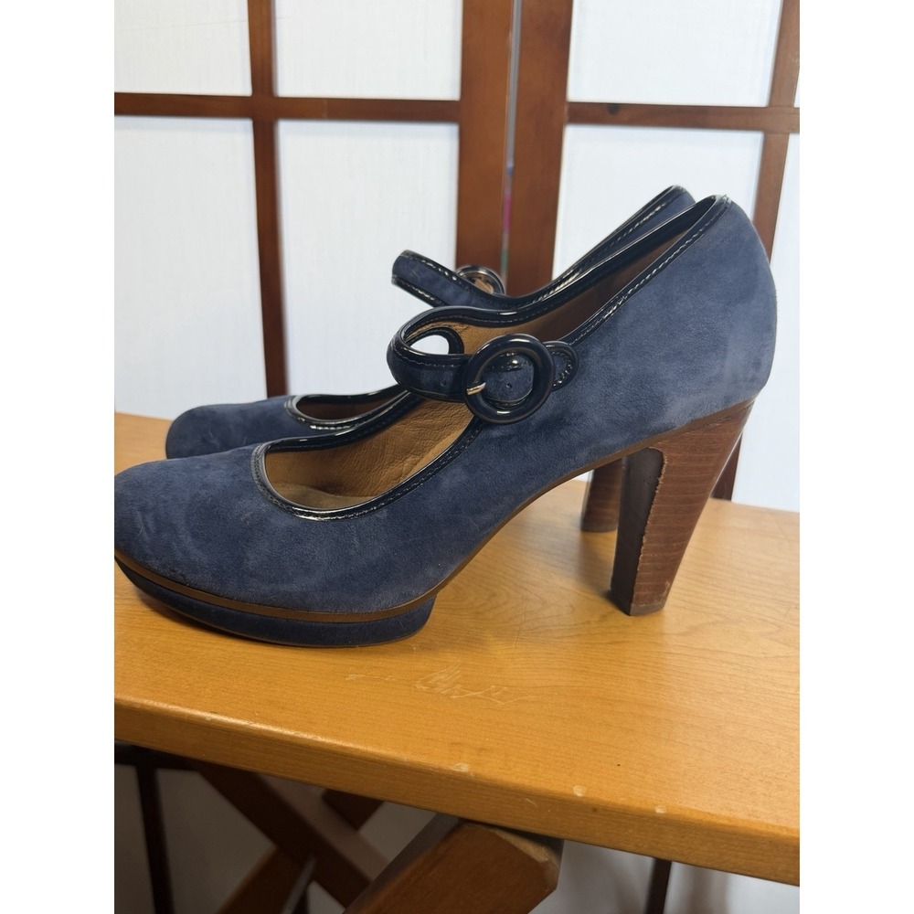 Sofft Grayling Navy Blue Suede Mary Jane Platform Round Toe Pinup Pumps 10M